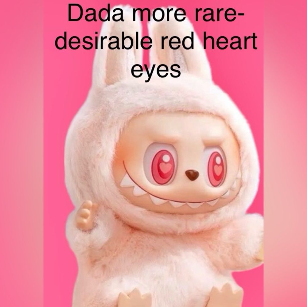 Pop Mart NIB Sealed Pkg Rare Dada  more rare Desirable Red Heart Eyes Plush Toy